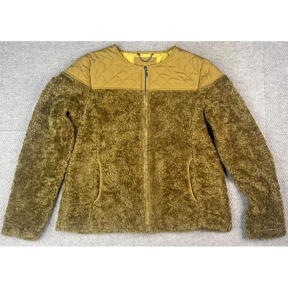 Prana Women's Green Full Zip Long Sleeve Fleece‎ Jacket Size XL